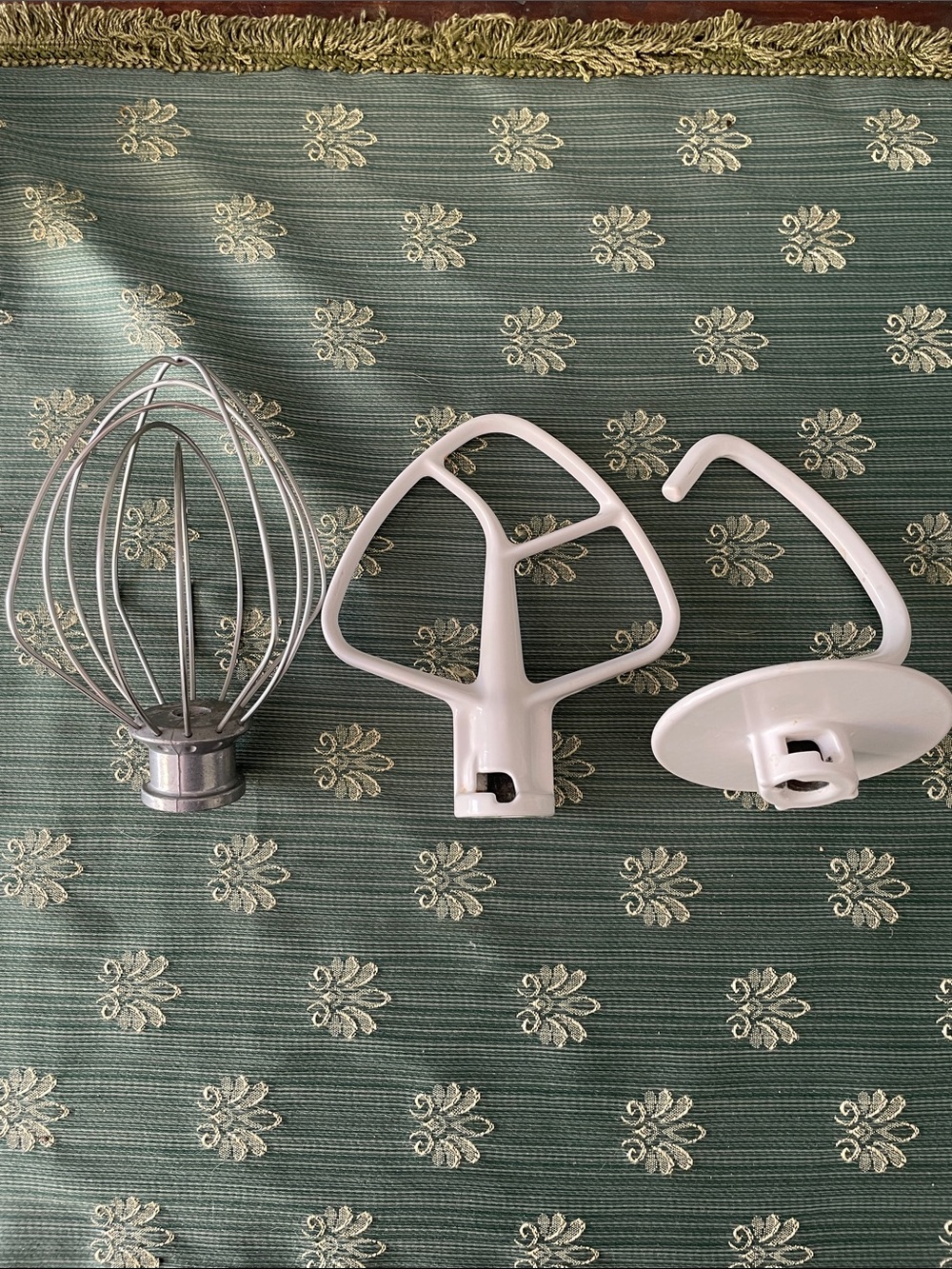 KitchenAid White and Silver Stand Mixer Beater Set - 4.5 Quart